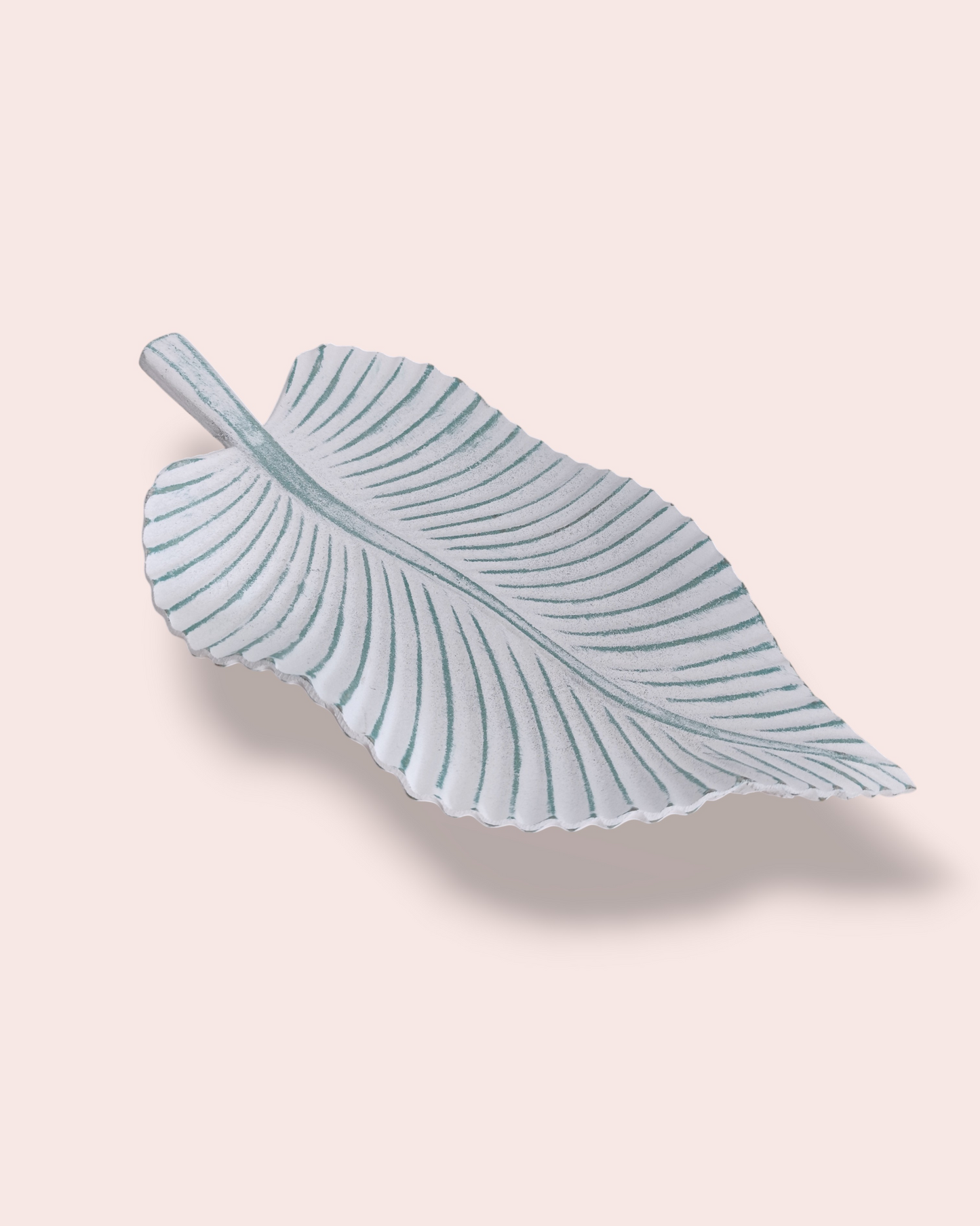 Bandeja decoración Hoja Blanca y verde