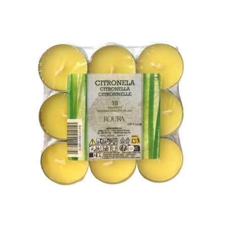 Vela Pack 18 tealight CITRONELA Roura