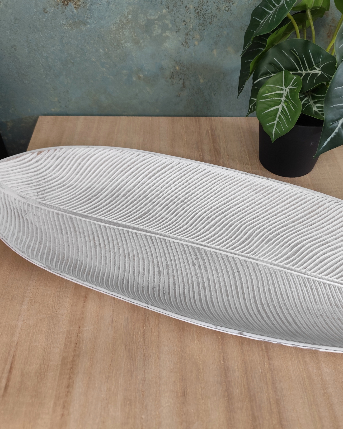 Bandeja decorativa Hoja Blanca