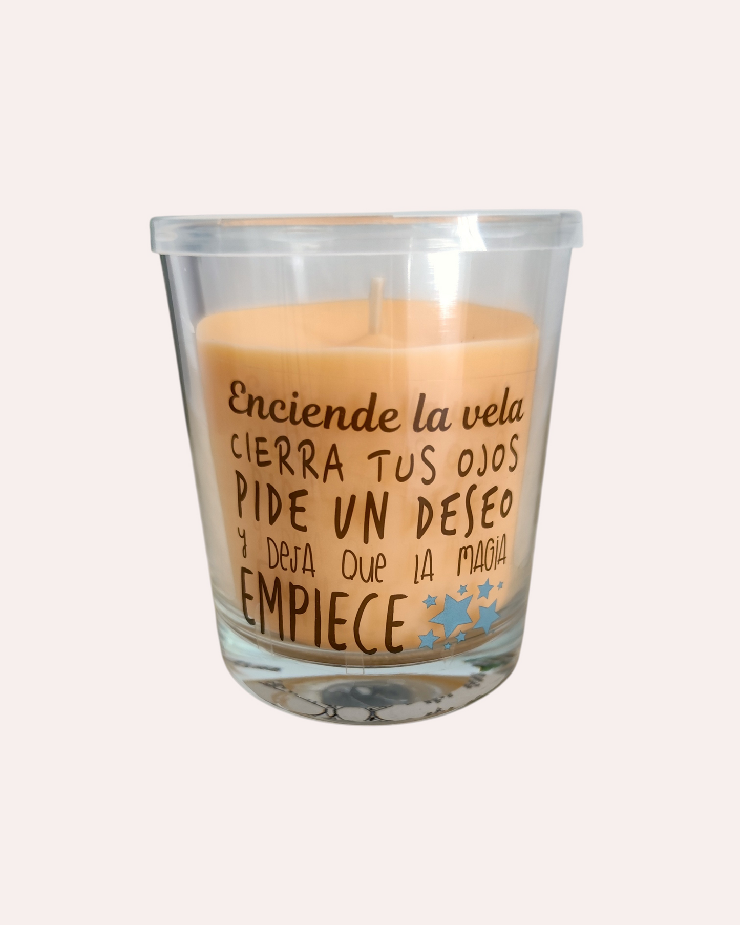 Vela con frase