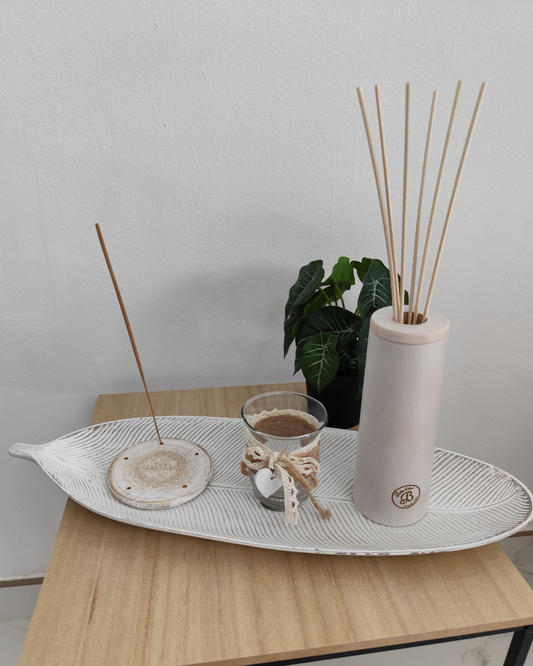 Bandeja decorativa Hoja Blanca