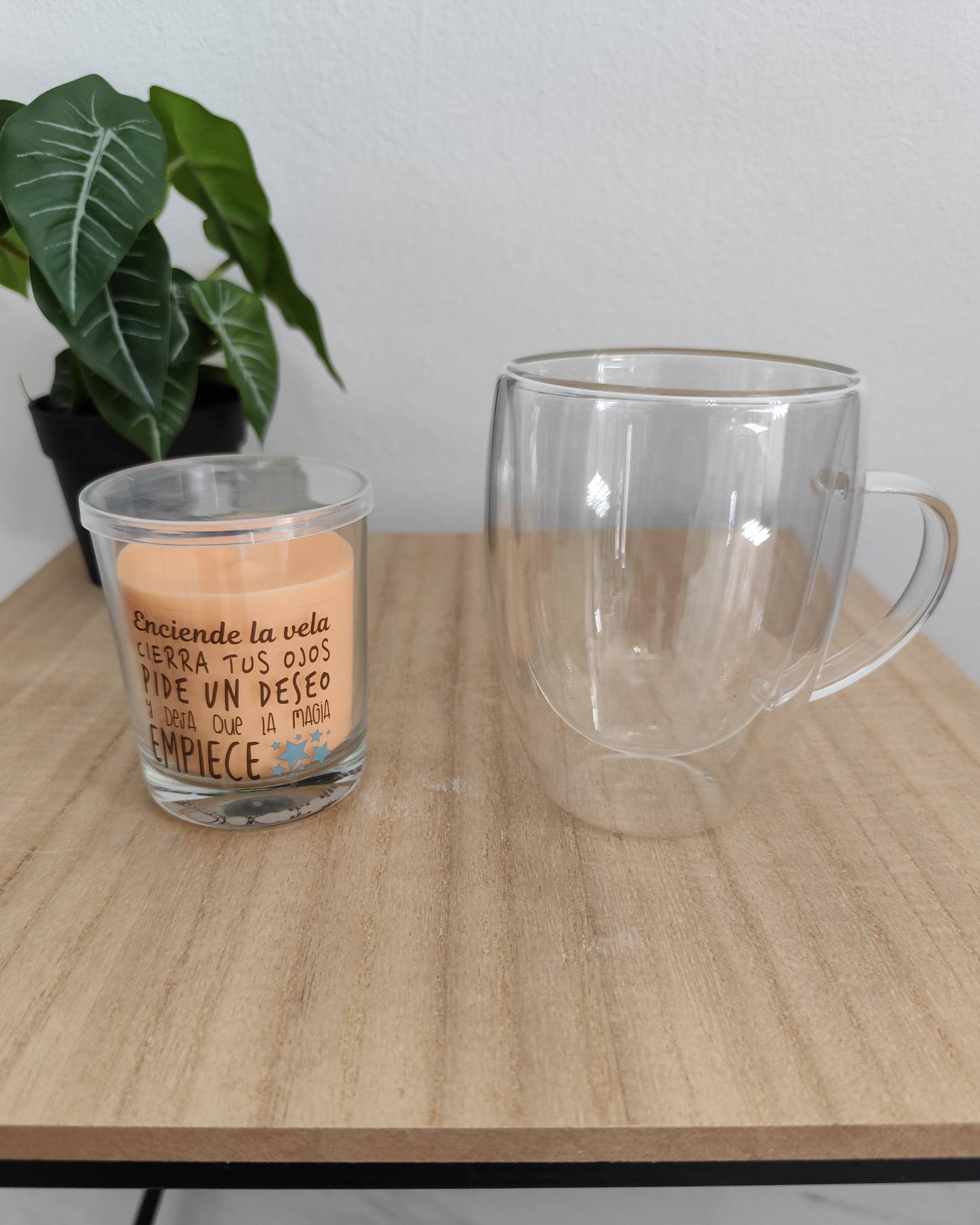 Vela con frase